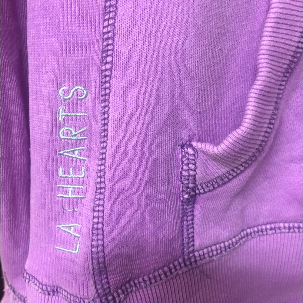 LA Hearts Pink Zip Hoodie Sweatshirt PAC Sun Medium - Picture 4 of 6